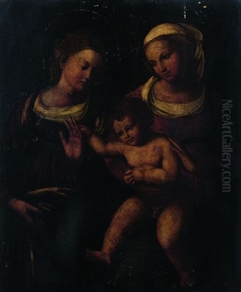 Matrimonio Mistico Di Santa Caterina Oil Painting by Innocenzo di Pietro (da Imola) Francucci