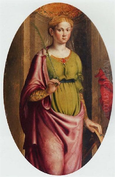 Saint Catherine Oil Painting by Innocenzo di Pietro (da Imola) Francucci