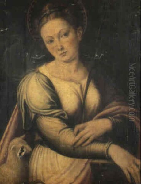 St. Agnes Oil Painting by Innocenzo di Pietro (da Imola) Francucci