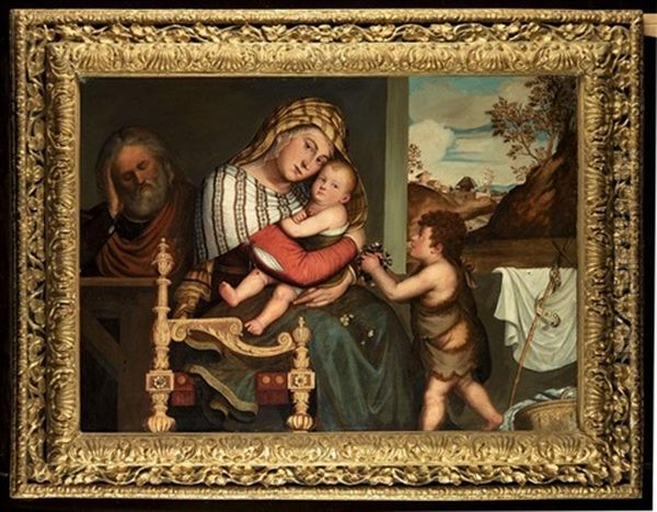 The Holy Family With The Infant Saint John The Baptist by Niccolo Frangipane