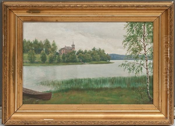 A Villa In A Summer Landscape Oil Painting by Felix Frang-Pahlama