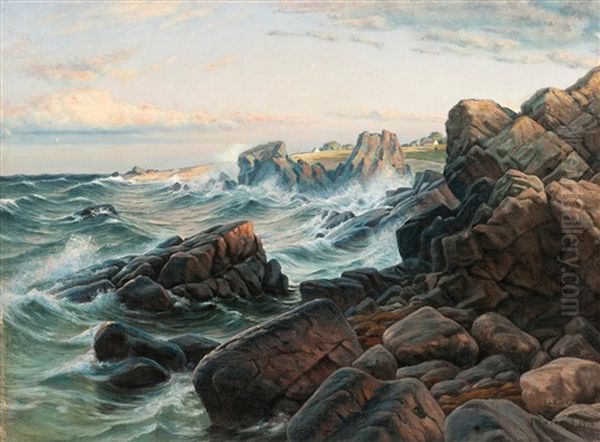 Rocks On The Shore Oil Painting by Felix Frang-Pahlama