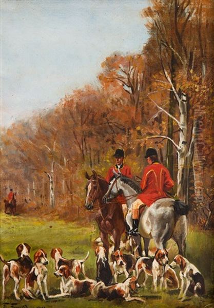 Hunting Oil Painting by Feliks Franic