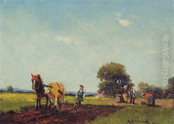 Ernte Oil Painting by Alfred Frank