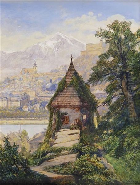 Salzburg Vom Kapuzinerberg Oil Painting by Friedrich Frank