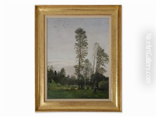 Landscape With High Poplar Oil Painting by Hans Frank