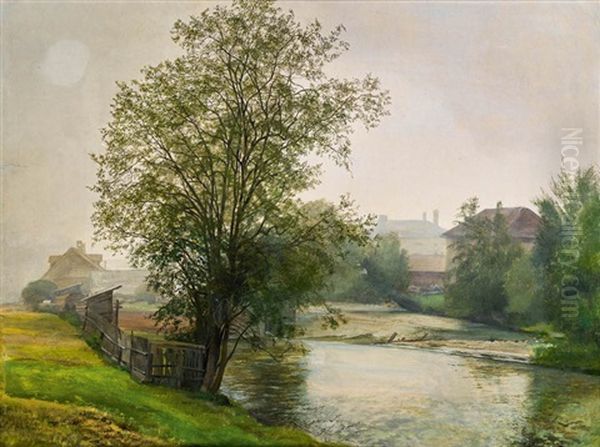 Morgennebel Am Fluss Oil Painting by Hans Frank