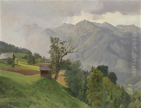 Abend Am Berghang Oil Painting by Hans Frank