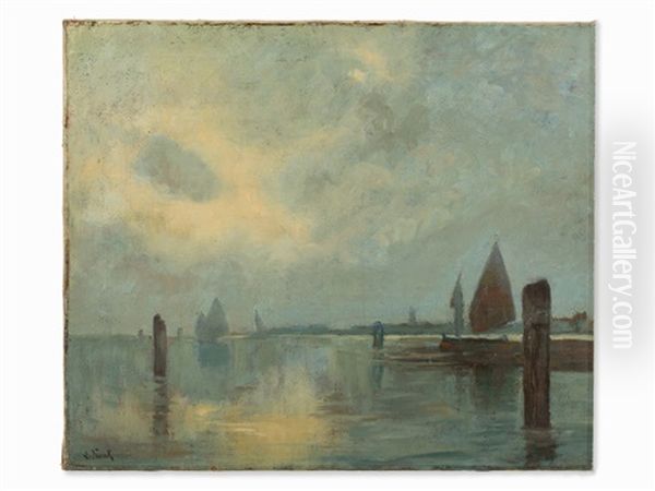 Venise La Lagune Oil Painting by Lucien Frank