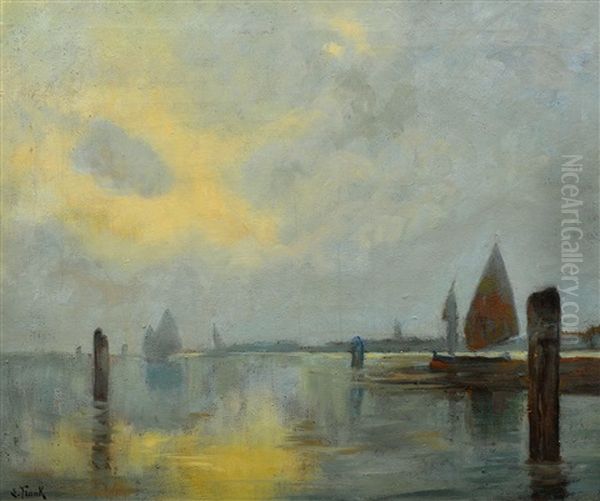 Venise, La Lagune Oil Painting by Lucien Frank