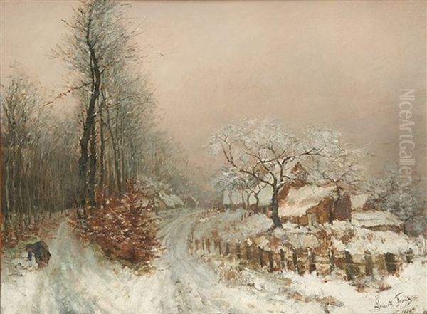 Fagoteuse Dans Un Chemin Enneige Oil Painting by Lucien Frank