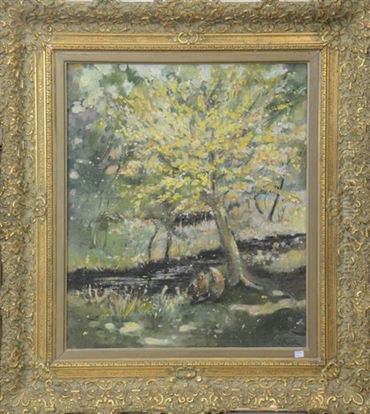 Pecheur Sous Un Arbre Oil Painting by Lucien Frank