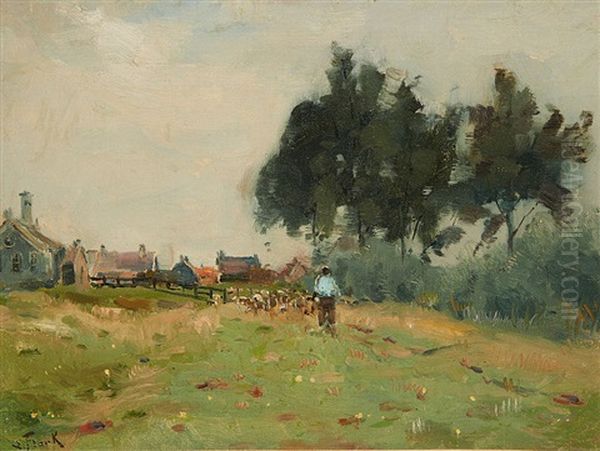 La Conduite Du Troupeau Oil Painting by Lucien Frank