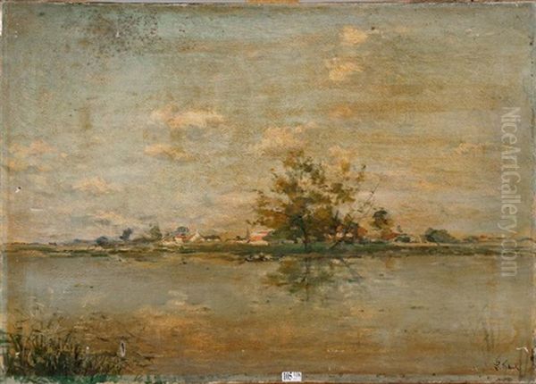 Paysage Au Lac Oil Painting by Lucien Frank