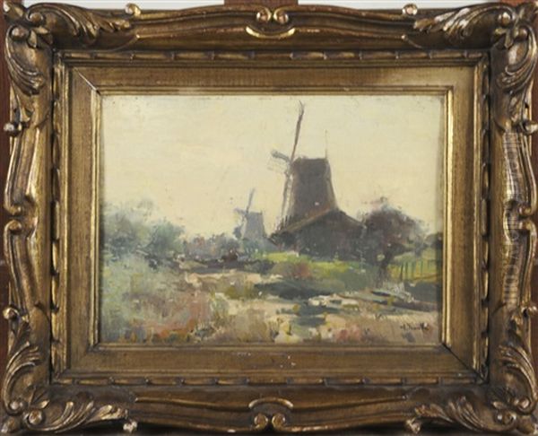 Moulin Dans Un Paysage Oil Painting by Lucien Frank