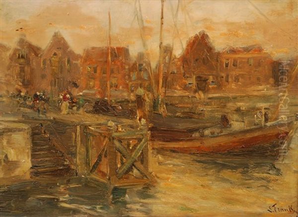 Vue Portuaire Oil Painting by Lucien Frank