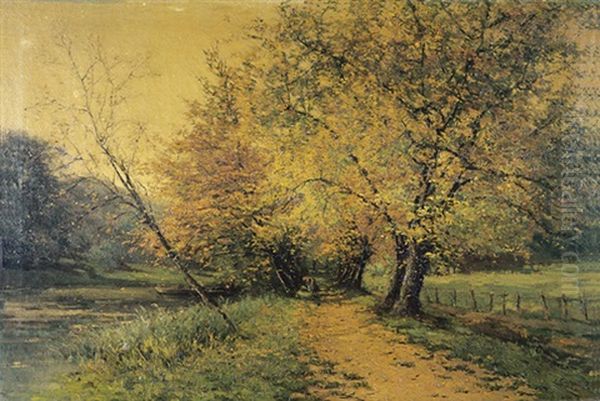 Dreef In De Herfst Oil Painting by Lucien Frank