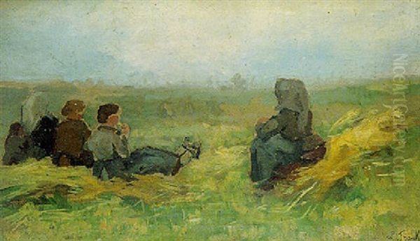 Le Dejeuner Sur L'herbe Oil Painting by Lucien Frank