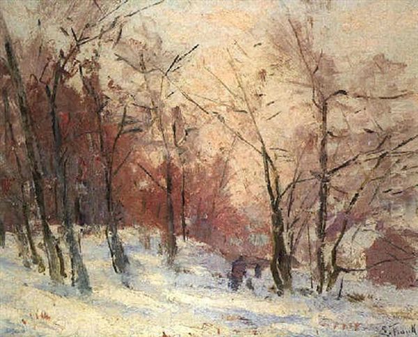 Sous-bois En Hiver Oil Painting by Lucien Frank