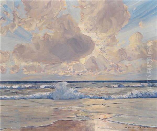 Brandung Am Sylter Strand Oil Painting by Raoul Frank