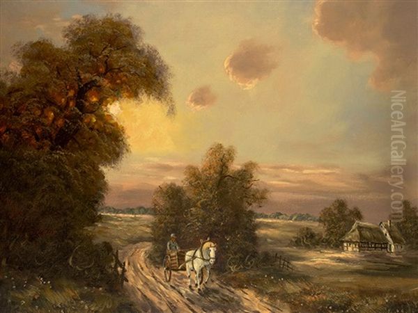 On The Way Home Oil Painting by Albert Joseph Franke