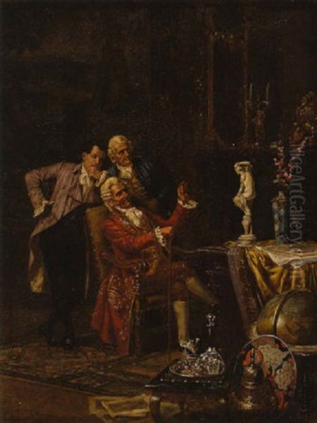 Der Raritatensammler Oil Painting by Albert Joseph Franke