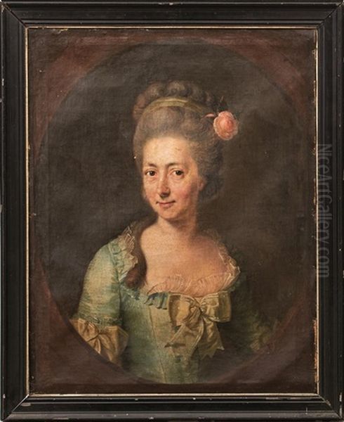 Portrait Der Veronika Elisabeth Von Wulffen Oil Painting by Johann Heinrich Christian Franke