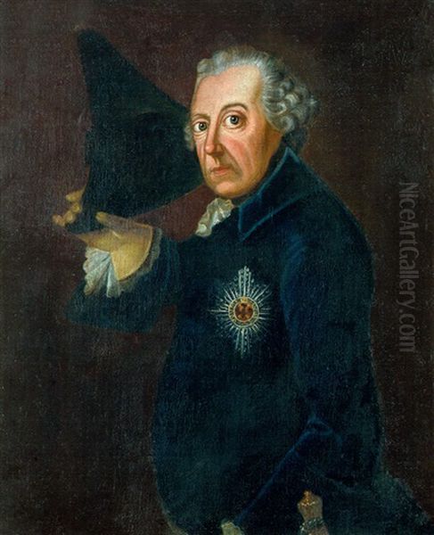 Friedrich Ii, Konig Von Preussen Oil Painting by Johann Heinrich Christian Franke