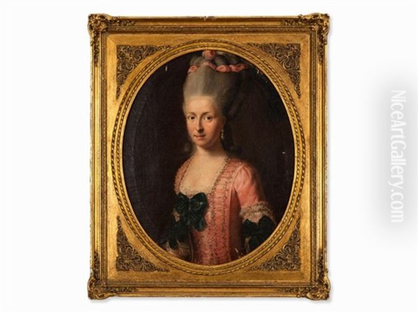 Portrait Of A Lady Oil Painting by Johann Heinrich Christian Franke