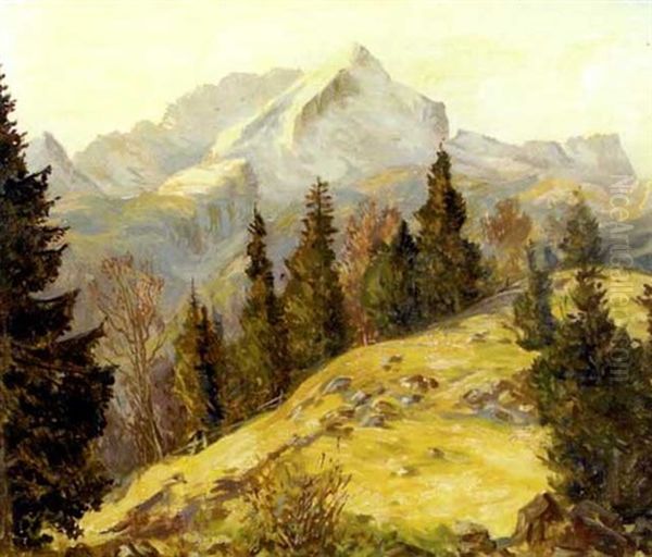 Spatherbst Im Hochgebirge Oil Painting by Clemens Fraenkel