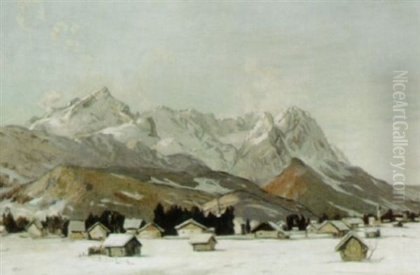 Partenkirchen Oil Painting by Clemens Fraenkel