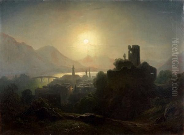 Clair De Lune Sur Tiflis Oil Painting by Paul Von Franken