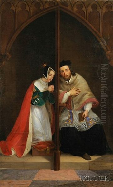 The Maiden's Confession Oil Painting by Johann Frankenberger