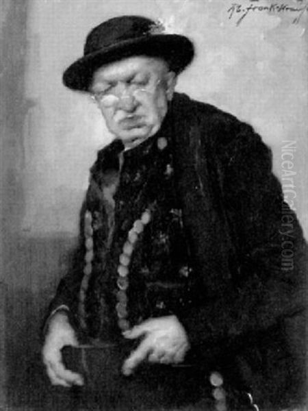 Bauer In Dachauer Tracht Oil Painting by Robert Frank-Krauss