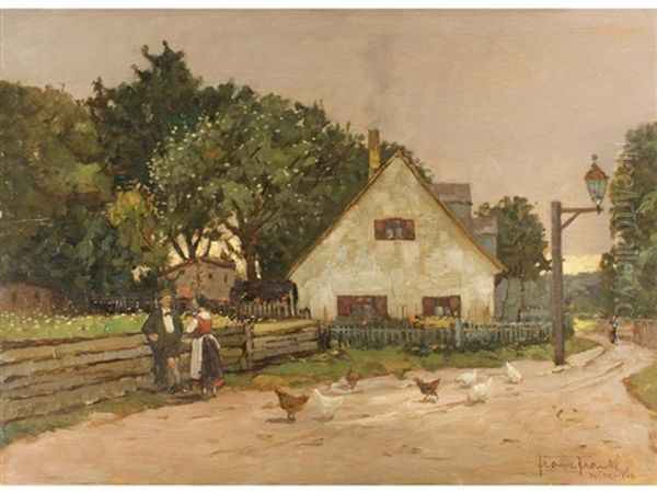 Liebesgeplauder Am Dorfrand Oil Painting by Franz Xaver Frankl