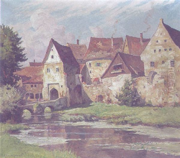 Frankische Stadtansicht Oil Painting by Franz Xaver Frankl