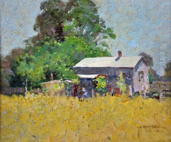 Back Of The Sheds Oil Painting by James Muir Auld