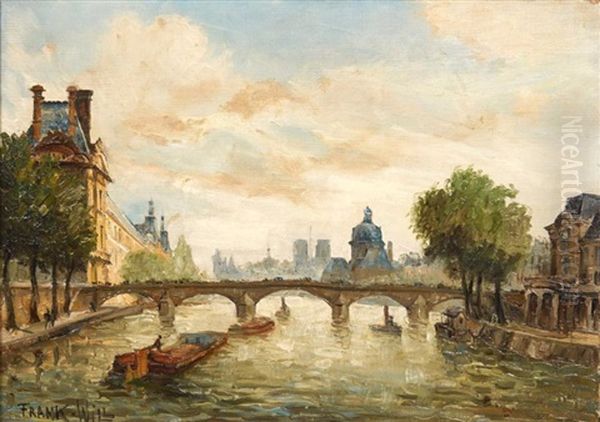 Le Louvre Et Le Bord De Seine Oil Painting by  Frank-Will