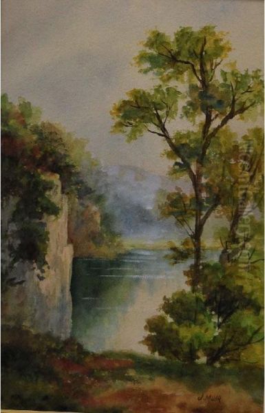 Landscape With Trees And Lake Oil Painting by James Muir Auld