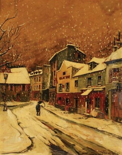 Paris Sous La Neige, Montmartre Oil Painting by  Frank-Will