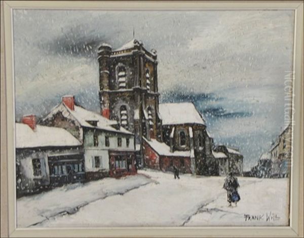 Winter Street Scene Oil Painting by  Frank-Will