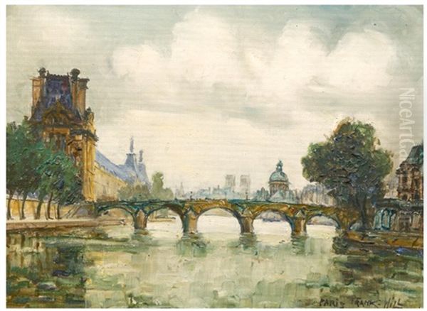 Les Quais Du Louvre Oil Painting by  Frank-Will