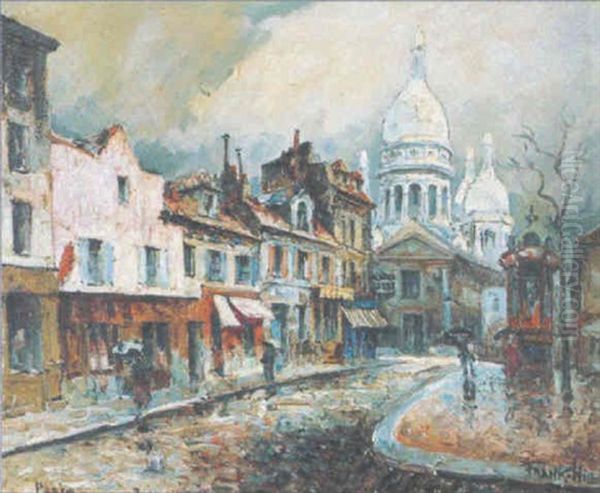 Vue De Montmartre Et Du Sacre-coeur Oil Painting by  Frank-Will