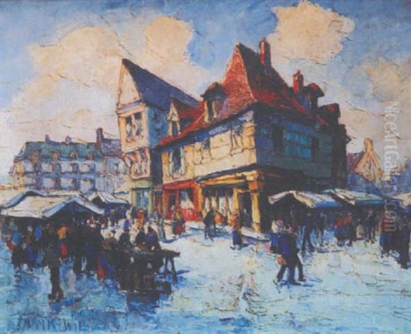 Place De Village Oil Painting by  Frank-Will