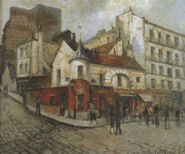 Un Coin De Rue A Montmartre, Angle De La Rue Du Mont-cenis Et De La Rue Marcadet Oil Painting by  Frank-Will