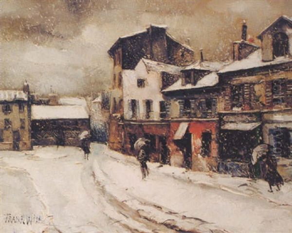 Paris Sous La Neige Oil Painting by  Frank-Will