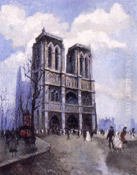 Animation Autour De Notre Dame Oil Painting by  Frank-Will