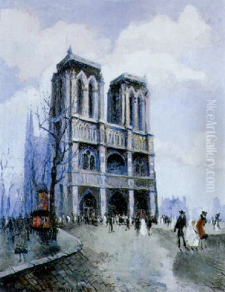 Cathederale Notre Dame Oil Painting by  Frank-Will