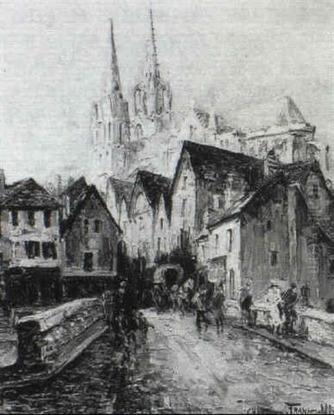 Chartres Et La Cathedrale Oil Painting by  Frank-Will