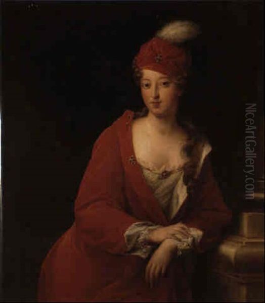 Retrato De Francisca Maria De Orleans, Mademoiselle De Blois Oil Painting by Jean-Pierre Franque